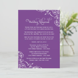 Convites Ensaio de Casamento Vintage Roxo Real e Jantar