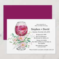 Ensaio de Jantar Floral de Cálice de Vinho Aquarel