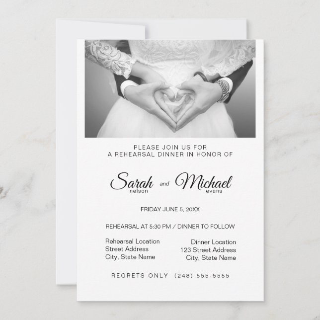 Convites Ensaio de Janto de Fotos Tradicional Elegante (Frente)