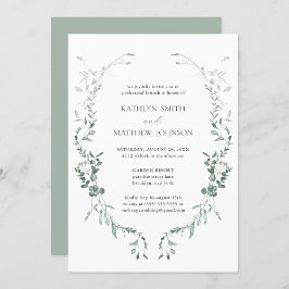 Convites Ensaio de Jardim Verde Moderno Eucalyptus Brunch