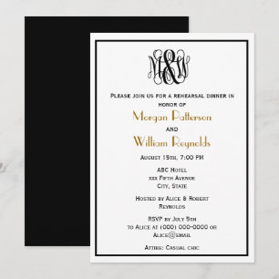 Convites Ensaio de Monograma B&G DIY BG de Script de Vinha 