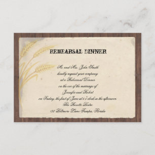 Convites Ensaio do casamento da grama do trigo do país