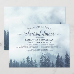 Convites Ensaio e Janta de Casamento de Pinheiros Azuis Rú