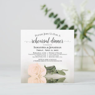 Convites Ensaio e Janto de Casamento de Pêssego Elegante