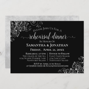 Convites Ensaio e Janto de Casamento Negro de Prata