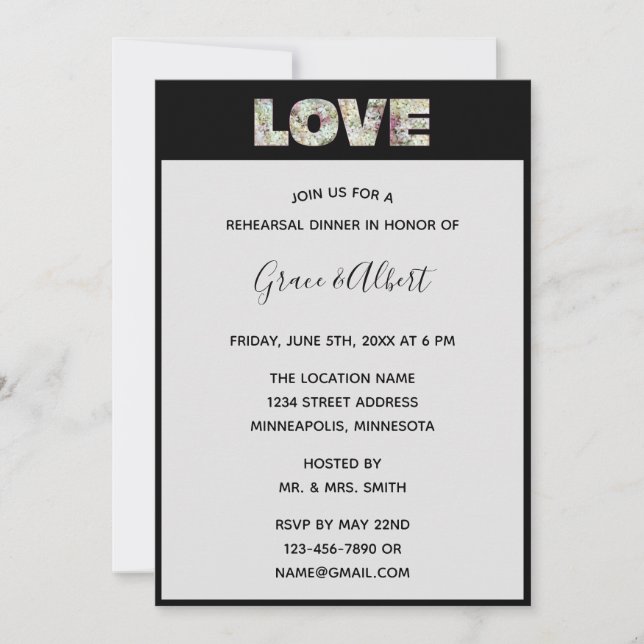 Convites Ensaio Ebony Vanilla Strawberry Hydrangeas (Frente)