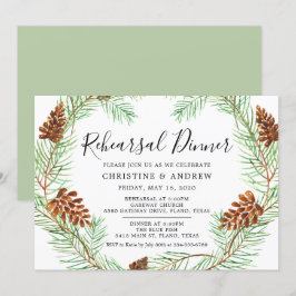 Convites Ensaio Elegante De Inverno Com Pinecone Por Aquare