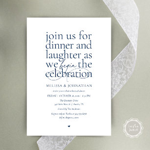 Convites Ensaio Elegante Jantar de Amor & Riso Minimal