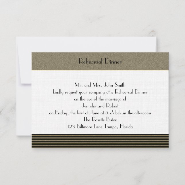 Convites Ensaio fino do casamento do art deco (Frente)