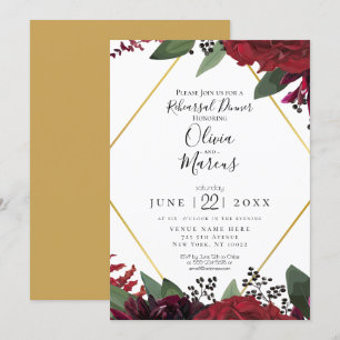 Convites ENSAIO    Floral Marsala Burgundy Rica e Elegante