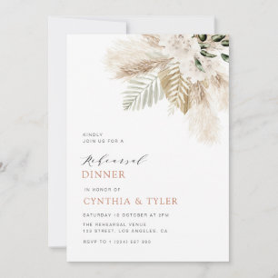 Convites ensaio floral moderno pampas greenery boho