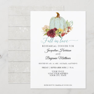 Convites Ensaio Floral Rústico Burgundy Blue Pumpkin