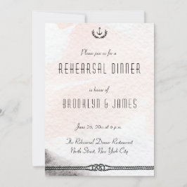 Convites Ensaio Náutico de Casamento Convidar Peach Aquarel