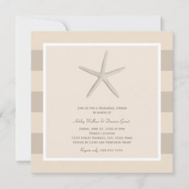Convites Ensaio Neutro de Casamento em Praia Beige Starfish