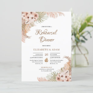 Convites Ensaio Orquídeo de Pampas de Grama Seco de Palma 