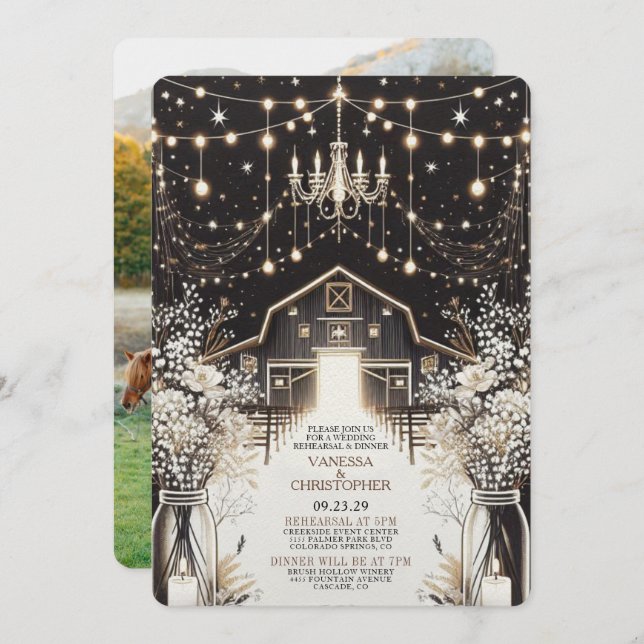 Convites Ensaio Rustic Elegance Wedding (Frente/Verso)