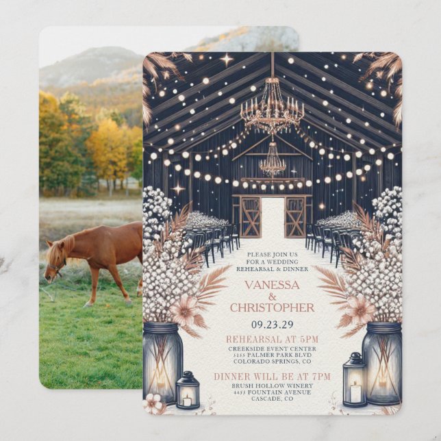 Convites Ensaio Rustic Elegance Wedding (Frente/Verso)