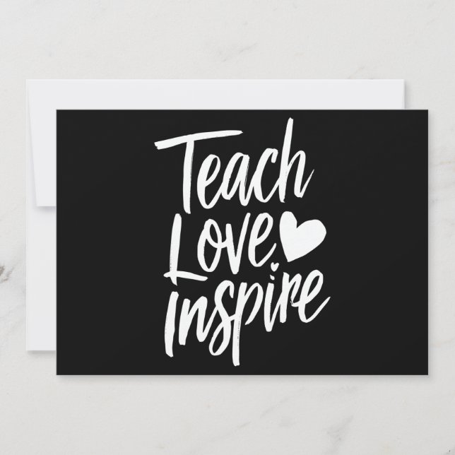 Convites Ensine Amor Inspire Presente do Dia dos Professore (Frente)