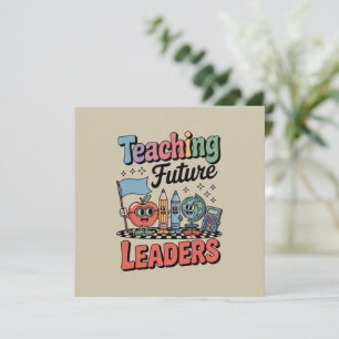Convites Ensino Retro Líderes Futuros Professor Groovy