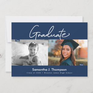 Convites Então e Agora Personalizadas fotos de bebê e forma
