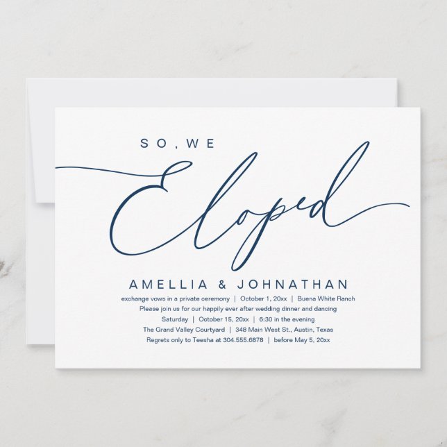 Convites Então, Nós Elogiamos, Partido Romântico de Elopeme (Frente)