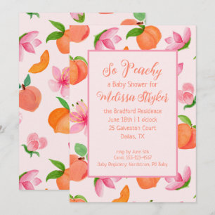 Convites Então, Peachy Chá de fraldas Invitation