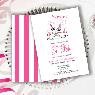 Convites Então, Procure Festa de aniversário rosa pãozinho