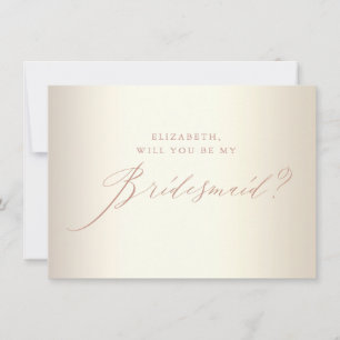 Convites Entrada de Bridesmaid Branca de Script Glitter Dou