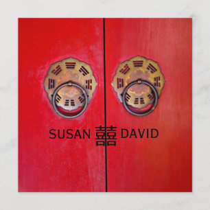 Convites Entrando na Porta da Felicidade Casamento Chinês