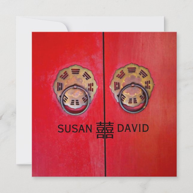 Convites Entrando pelo Portão da Felicidade Casamento Chinê (Frente)