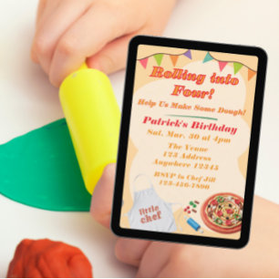 Convites Entrando, Pizza Playdoh Aniversário
