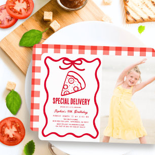 Convites Entrega Especial Arco Vermelho Pizza Foto Aniversá