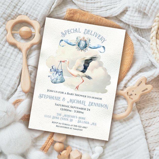 Convites Entrega Especial de Crest de Chás de fraldas de Ar (Criador carregado)