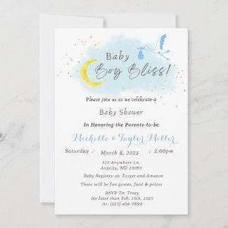 Convites Entrega Especial de Storey do Baby Boy Bliss