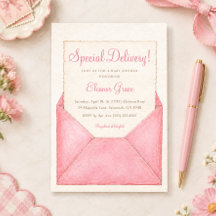 Entrega Especial Envelope Rosa Elegante Menina Beb