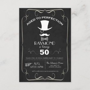 Convites Envelhecido à festa de aniversário adulta da