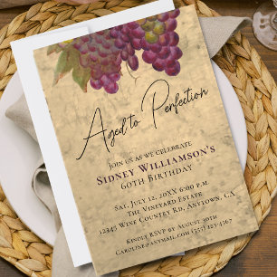 Convites Envelhecido à Perfeição 60º Aniversário, Vinho Ele