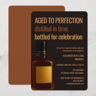 Convites Envelhecido à Perfeição   Aniversário de Whisky