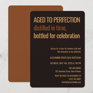 Convites Envelhecido à Perfeição Aniversário de Whisky