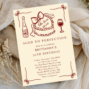 Convites Envelhecido à Perfeição Como um Fino Vinho Festa d