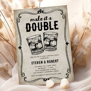 Convites Envelhecido à Perfeição Festa de Aniversário de Ja