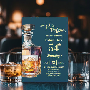 Convites Envelhecido à Perfeição Homens 54º Whiskey Anivers
