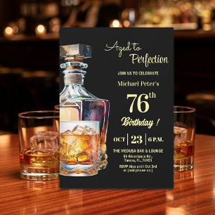 Convites Envelhecido à Perfeição Homens 76º Whiskey Anivers