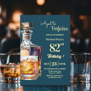 Convites Envelhecido à Perfeição Homens 82º Whiskey Anivers