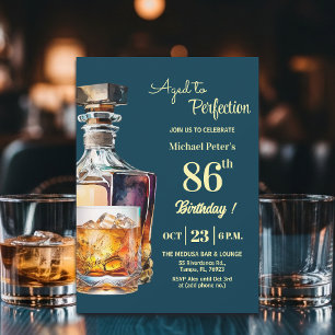 Convites Envelhecido à Perfeição Homens 86º Whiskey Anivers