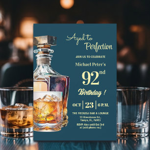 Convites Envelhecido à Perfeição Homens 92º Whiskey Anivers