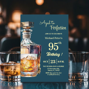 Convites Envelhecido à Perfeição Homens 95º Whiskey Anivers