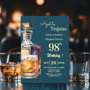 Convites Envelhecido à Perfeição Homens 98º Aniversário de 