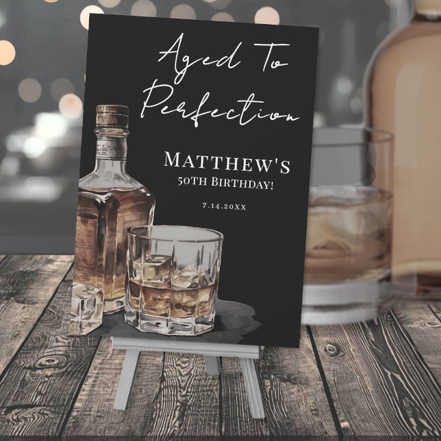 Convites Envelhecido à Perfeição Letreiro de Aniversário (Aged To Perfection Birthday Party Sign Invitation)
