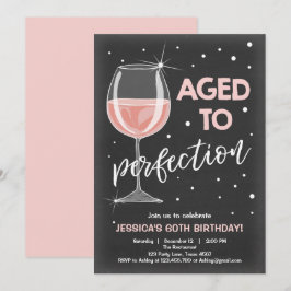 Convites Envelhecido ao aniversário do adulto do vinho do